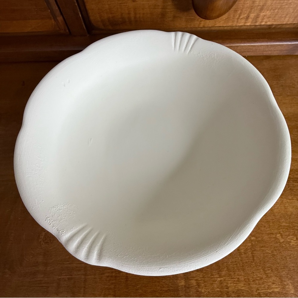 New Decorative bowl cereamic bisque  unpainted crafts art nouveau 8 inch